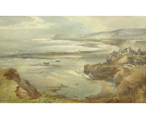 Charles William Adderton (British 1866-1944): 'Robin Hoods Bay', watercolour signed, titled on exhibition label verso 45cm x 