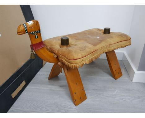 Leather camel foot stool