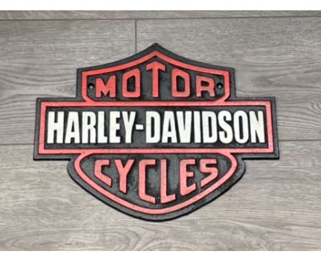 Harley Davidson motor cycles cast wall plaque 34cm x 26cm