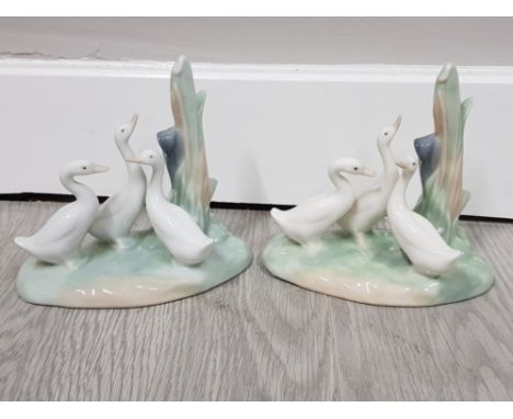 2 nao by lladro ornaments both 3 geese