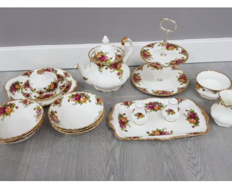 16 pieces of royal Albert tea China includes teapot, cake stand etc