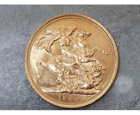 22ct gold 1963 full sovereign coin, Elizabeth II first portrait