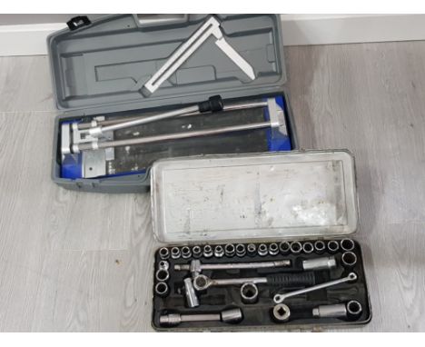 Tile cutter and ratchet set both in cases