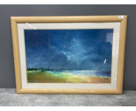 T Donnelly signed print The beach in tynemouth 69cm x 44cms