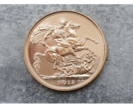 22ct gold 2013 full sovereign coin, Elizabeth II fourth portrait
