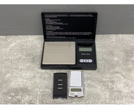 Two digital scales, gem stone professional and mini pocket scales, both new in boxes