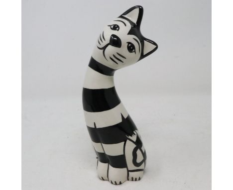 Lorna Bailey cat, Humbug, no cracks or chips, H: 20 cm. UK P&amp;P Group 1 (£16+VAT for the first lot and £2+VAT for subseque