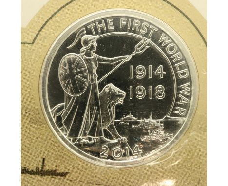 2014 silver bullion £20 coin, Outbreak of WWI centenary. UK P&amp;P Group 1 (£16+VAT for the first lot and £2+VAT for subsequ