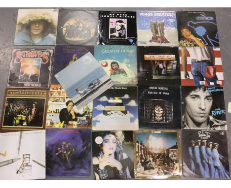 Twenty eight Rock LP's including Bruce Springsteen and Moody Blues. UK P&amp;P Group 3 (£30+VAT for the first lot and £8+VAT 