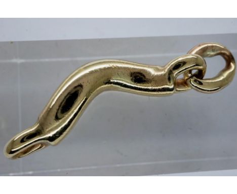 Unmarked 9ct gold bracelet link, L: 60 mm, 4.5g. UK P&amp;P Group 0 (£6+VAT for the first lot and £1+VAT for subsequent lots)