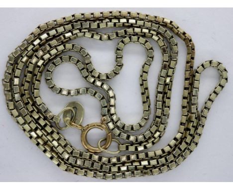 9ct gold box link neck chain, L: 52 cm, 6.8g. UK P&amp;P Group 0 (£6+VAT for the first lot and £1+VAT for subsequent lots) 