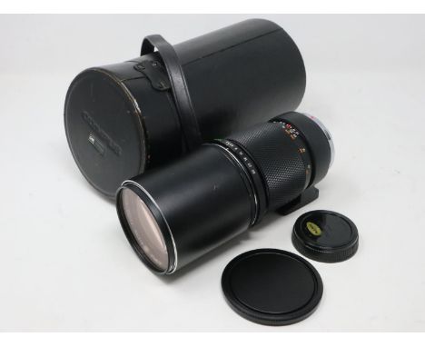 Cased Olympus OM system F.Zuiko 1:4.5 F=300mm lens.  UK P&amp;P Group 2 (£20+VAT for the first lot and £4+VAT for subsequent 