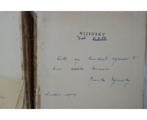 Nijinsky by Romala Nijinsky (his wife) signed and inscribed together with a letter in original envelope. UK P&amp;P Group 1 (