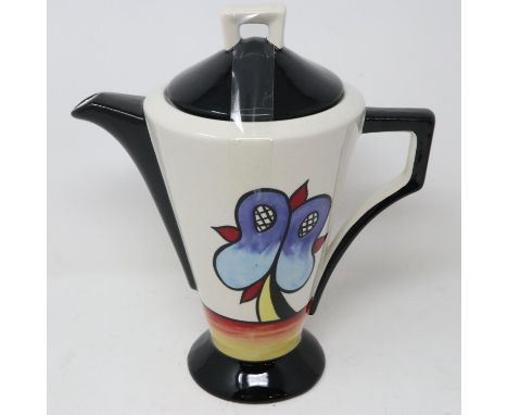 Lorna Bailey coffee pot in the Lakeside pattern, no cracks or chips, H: 28 cm. UK P&amp;P Group 2 (£20+VAT for the first lot 