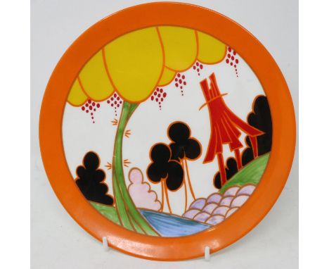 Wedgwood Clarice Cliff limited edition plate, Summerhouse, no cracks or chips, D: 20 cm. UK P&amp;P Group 2 (£20+VAT for the 