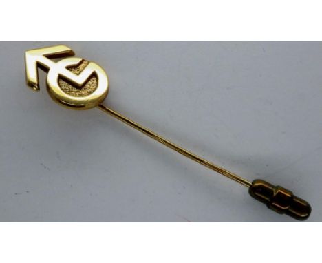 9ct gold Granada Television pin brooch, L: 60 mm, 2.9g. UK P&amp;P Group 0 (£6+VAT for the first lot and £1+VAT for subsequen