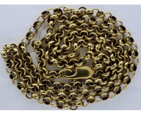 9ct gold belcher link neck chain, L: 54 mm, 10.2g. UK P&amp;P Group 0 (£6+VAT for the first lot and £1+VAT for subsequent lot