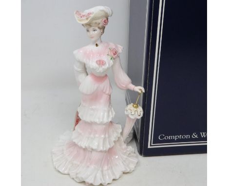 Limited edition Coalport figurine from the La Belle Epoque Range, Lady Alice, 1870/12500, boxed, no cracks or chips, H: 21 cm