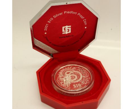 2001 2oz piedfort bullion round, boxed. UK P&amp;P Group 0 (£6+VAT for the first lot and £1+VAT for subsequent lots) 