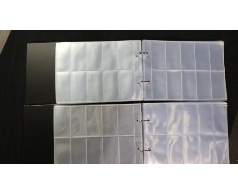 Two Maroon cigarette card binders with 50, 10 pocket pages. UK P&amp;P Group 2 (£20+VAT for the first lot and £4+VAT for subs