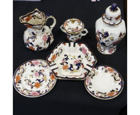 Six pieces of Masons Ironstone in the Mandalay pattern, no cracks or chips. UK P&amp;P Group 3 (£30+VAT for the first lot and