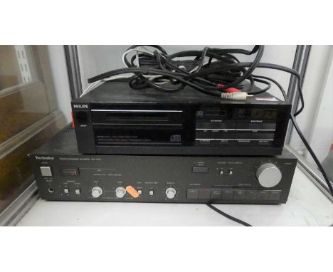 A Technics amplifier SU-V4X; together with a Philips CD player (2)
