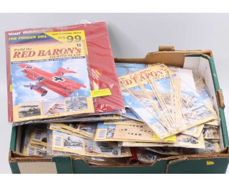 Hachette 1/8th scale Build the Red Baron's Fokker DR1 Tri Plane, model kit made from 100 issues