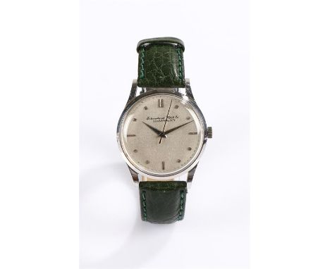 International Watch Company steel cased gentleman's wristwatch, circa 1960, the signed silvered dial with baton numerals, man