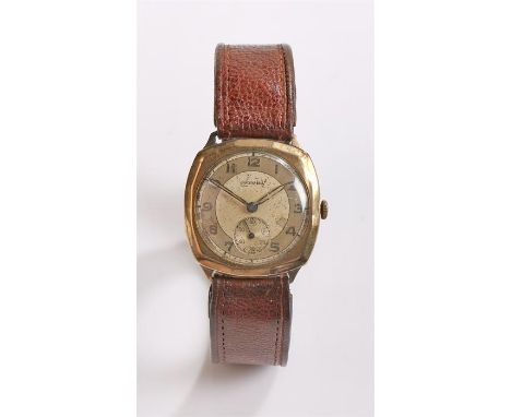 Accurist 9 carat gold cased gentleman's wristwatch, the signed dial with Arabic numerals and subsidiary seconds dial, manual 