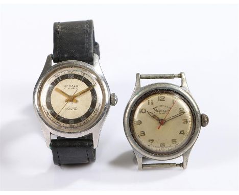 Helvetia gentleman's wristwatch circa 1940's, the signed dial with Arabic numerals and outer minutes track, red seconds hand,