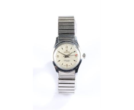 Roamer stainless steel gentleman's wristwatch, the signed dial with Arabic numerals interspersed with batons, manual wound, t