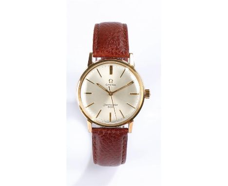 Omega Seamaster 600 gentleman's gold plated wristwatch circa 1966, the signed dial with gilt batons, manual wound, the case 3