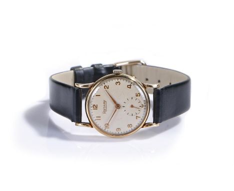 Rotary 9 carat gold gentleman's wristwatch, the signed cream dial with Arabic hours and subsidiary seconds, the case 31mm dia