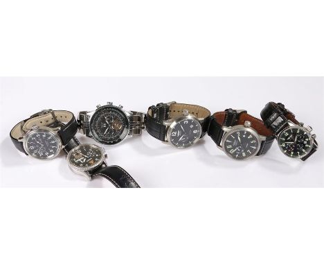 Three Abhatop gentleman's wristwatches, Jarahar gentleman's wristwatch, K-43 wristwatch, Junkers open heart gentleman's wrist