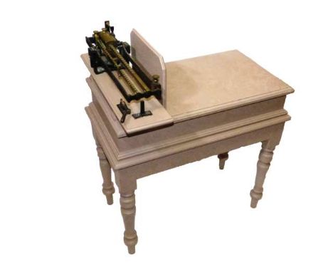 A SET OF PAINTED JOCKEY SCALES
Avery Ltd
With turned legs.
64.5cm wide

