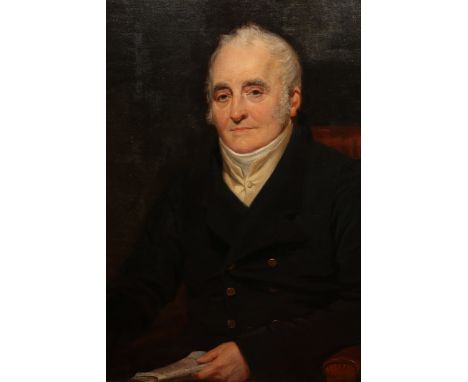 ENGLISH SCHOOL (EARLY 19TH CENTURY)
Portrait of a learned gentleman
Oil on canvas, in an impressive gesso frame. 
89.5cm by 6