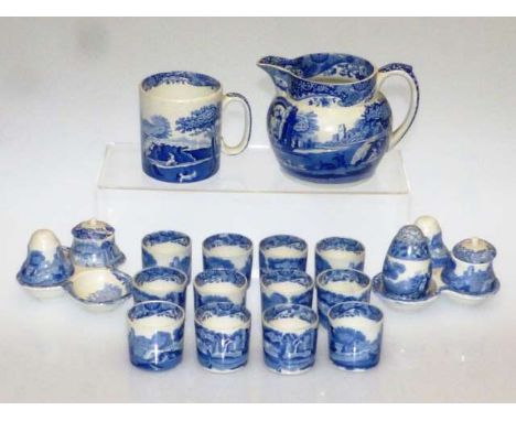 SPODE
A COLLECTION OF 19TH CENTURY AND LATER ITALIAN PATTERN TABLE WARES
Including butter dish, cheese wedge, two cruets on s