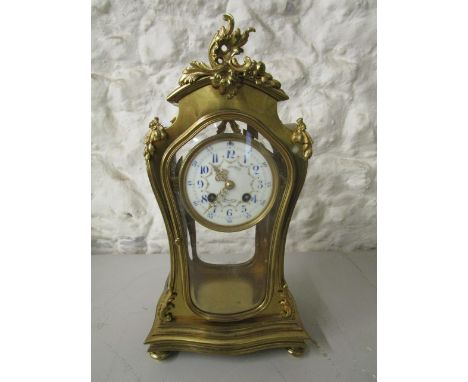 Japy Frères Med D'Honneur a French lacquered brass mantle clock, retailed by Gibson & Co Ltd Belfast, movement number 4075 58