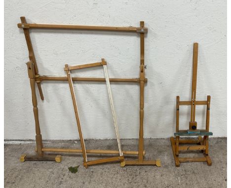 Wooden artist easel and a craft stand 