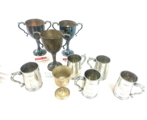 Selection of Motor sporting trophies and tankers 