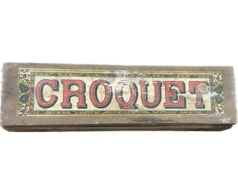 Vntage miniature wooden boxed croquet set 