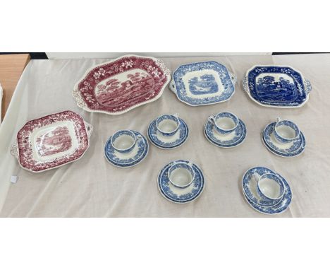 Selection of assorted pottery includes Spode Copeland etc 
