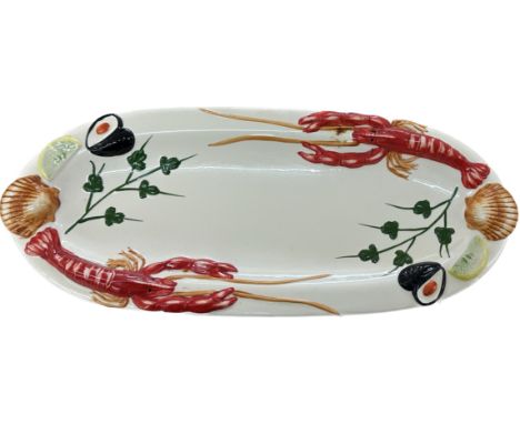Large Lobster Bisque Oval Platter measures approximately 20 inches long x 8 wide