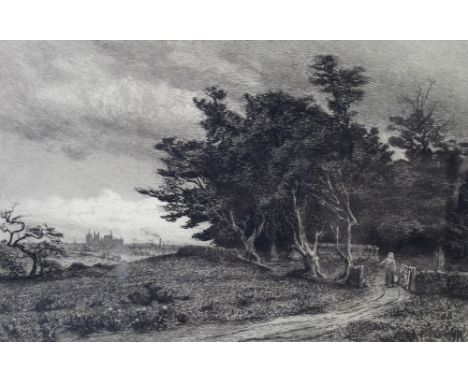 Henry Robert Robertson (British, 1839-1921): Holywell near Peterborough, with the cathedral and smoking brickworks in the dis
