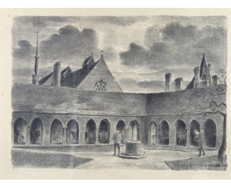 Edward Ardizzone R.A. (British, 1900-1997): 'Charterhouse School Scholars Court', a limited edition lithograph, 37/100, 40 by