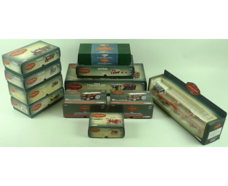 A collection of Corgi die cast models from Vintage Glory of Steam range, including a Fowler B6 Showmans Locomotive 'Onward' -