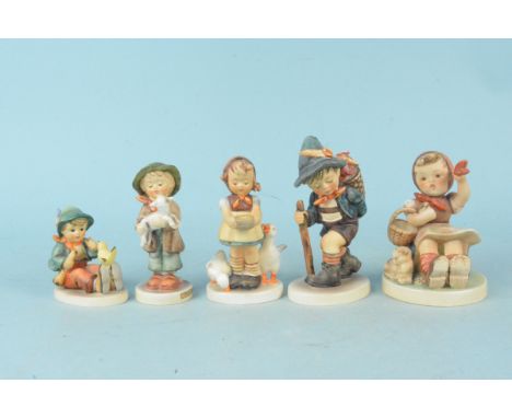 Five various Goebel West German child figurines