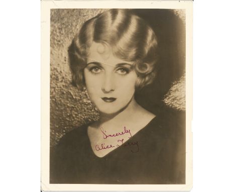 Alice Terry signed 10x8 vintage photo. American film actress and director. She began her career during the silent film era, .