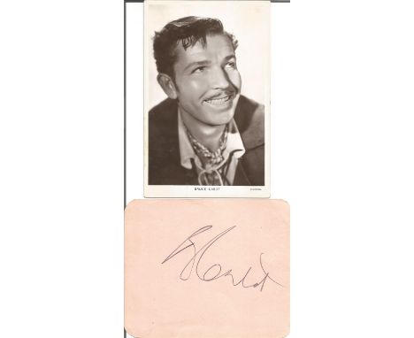Bruce Cabot signed card with 6x4 vintage photo. Good Condition. All autographs are genuine hand signed and come with a Certif