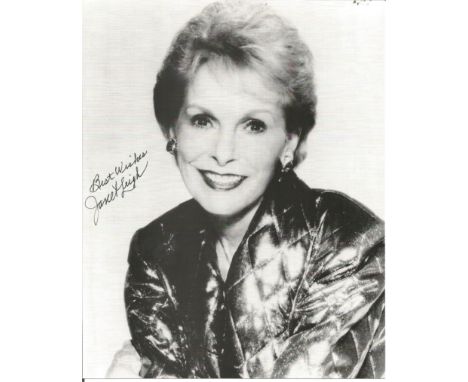 Janet Leigh signed 8x10 b/w portrait photo. Good Condition. All autographs are genuine hand signed and come with a Certificat